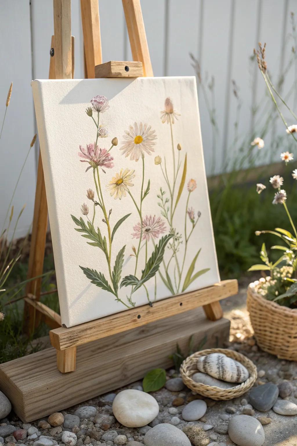 Capture the magic of nature with wildflowers kissed by dappled sunlight.