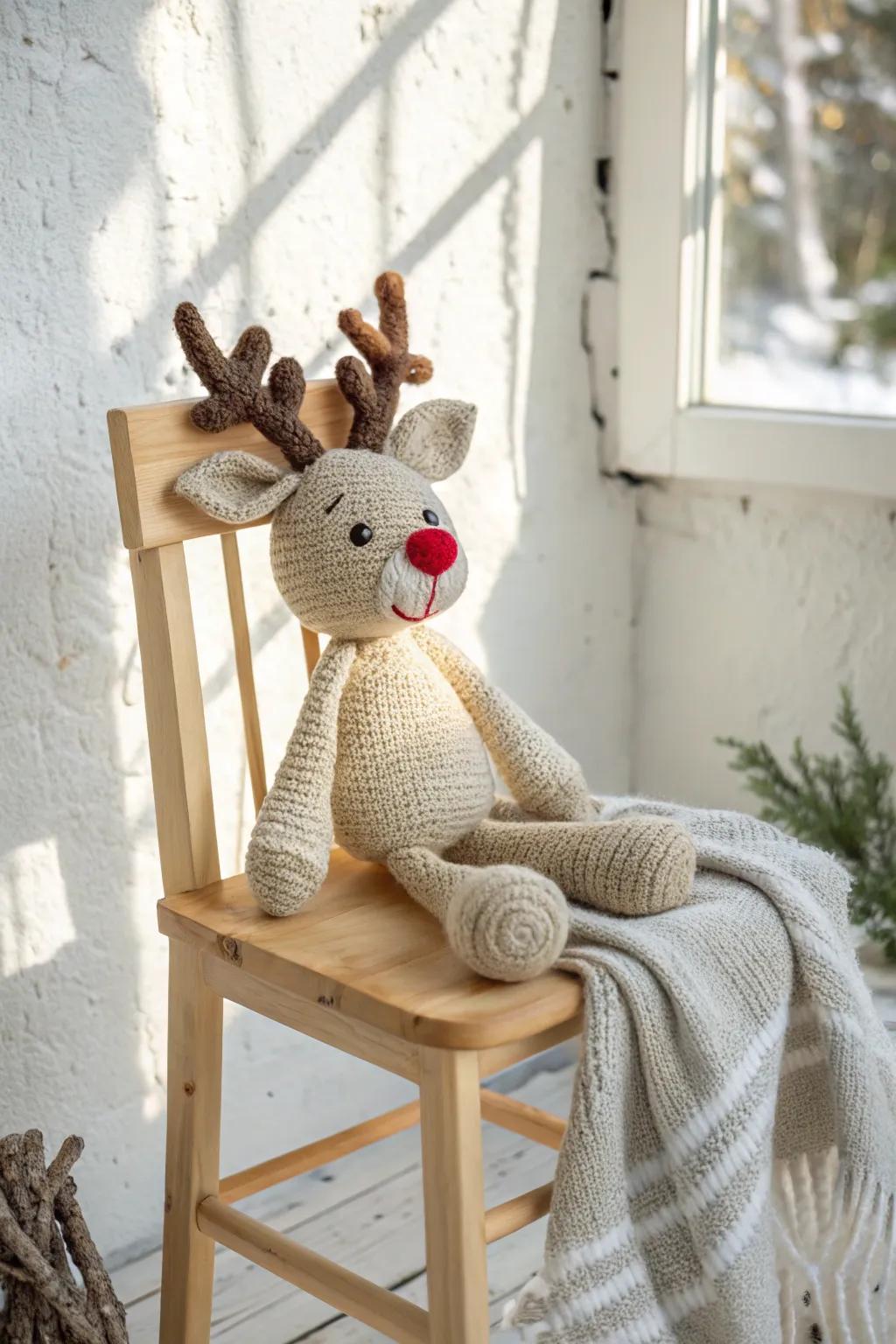 Embrace the warmth of winter with this charming crochet reindeer, a perfect blend of Scandinavian simplicity and boho charm.
