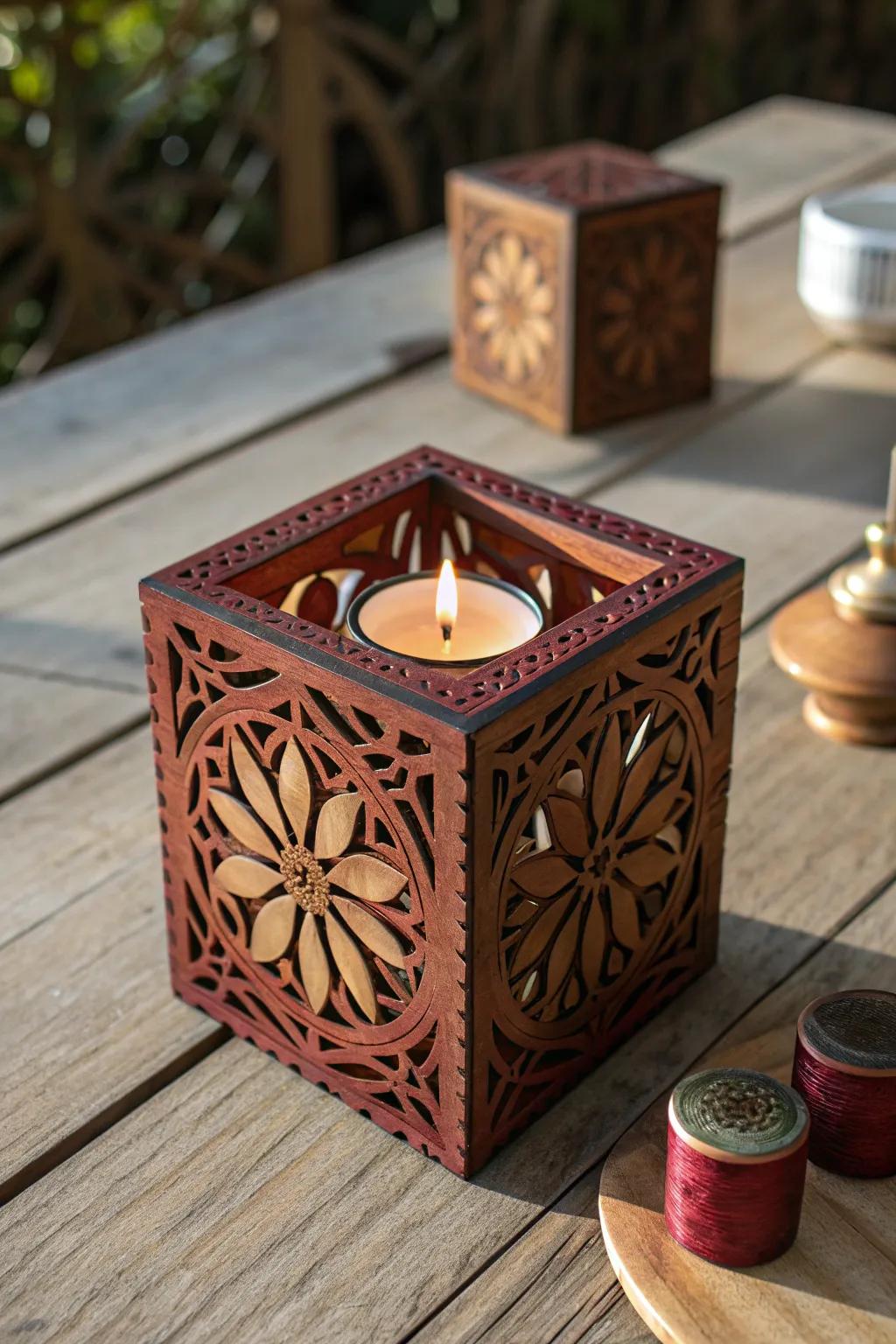 Illuminate your space with the art of craftsmanship: custom laser-cut tea light holders.