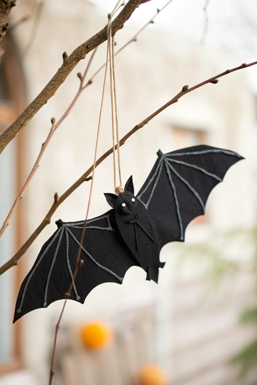 Embrace the charm of minimalist Halloween decor with these adorable egg carton bats!