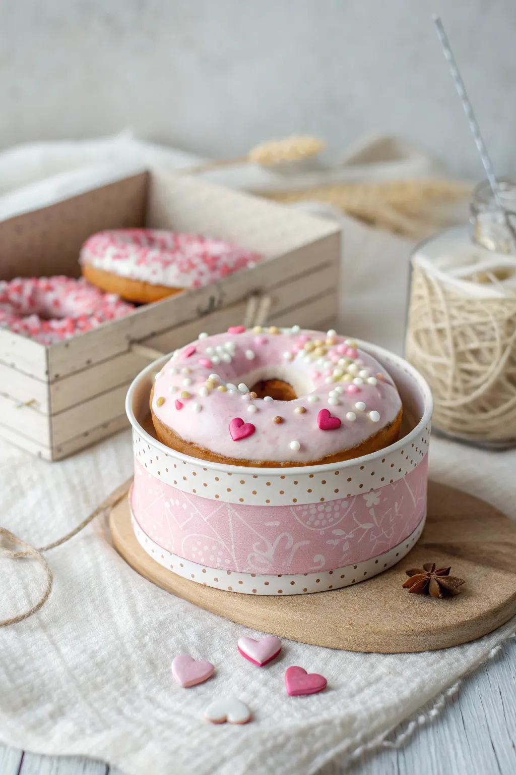 Sweet simplicity: A charming donut Valentine box perfect for spreading love and creativity.