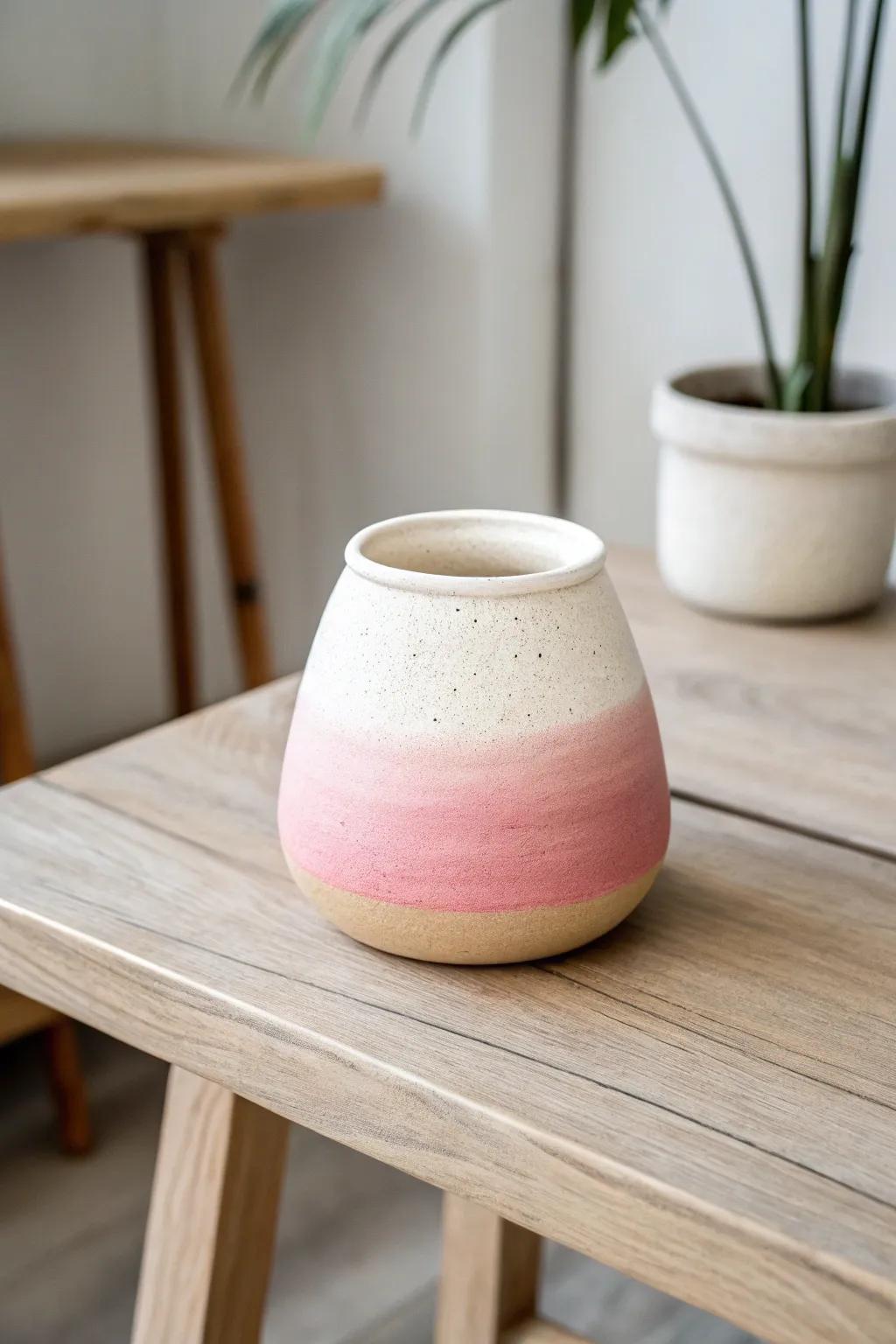 Elevate your space with the serene charm of ombre clay pots.