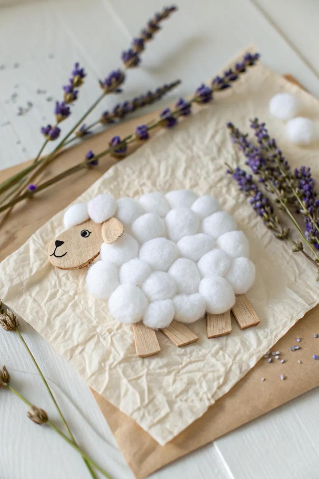 Crafting simplicity and imagination: Create your own cotton ball sheep!