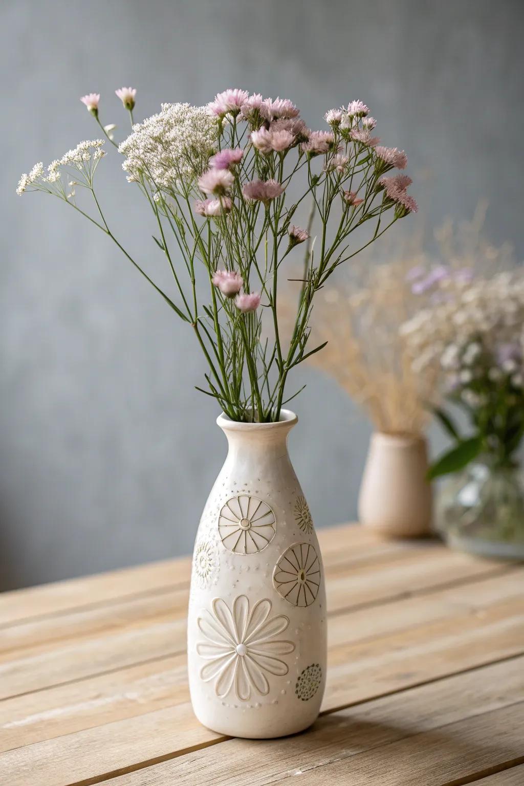 Embrace the beauty of simplicity with artful floral patterns.