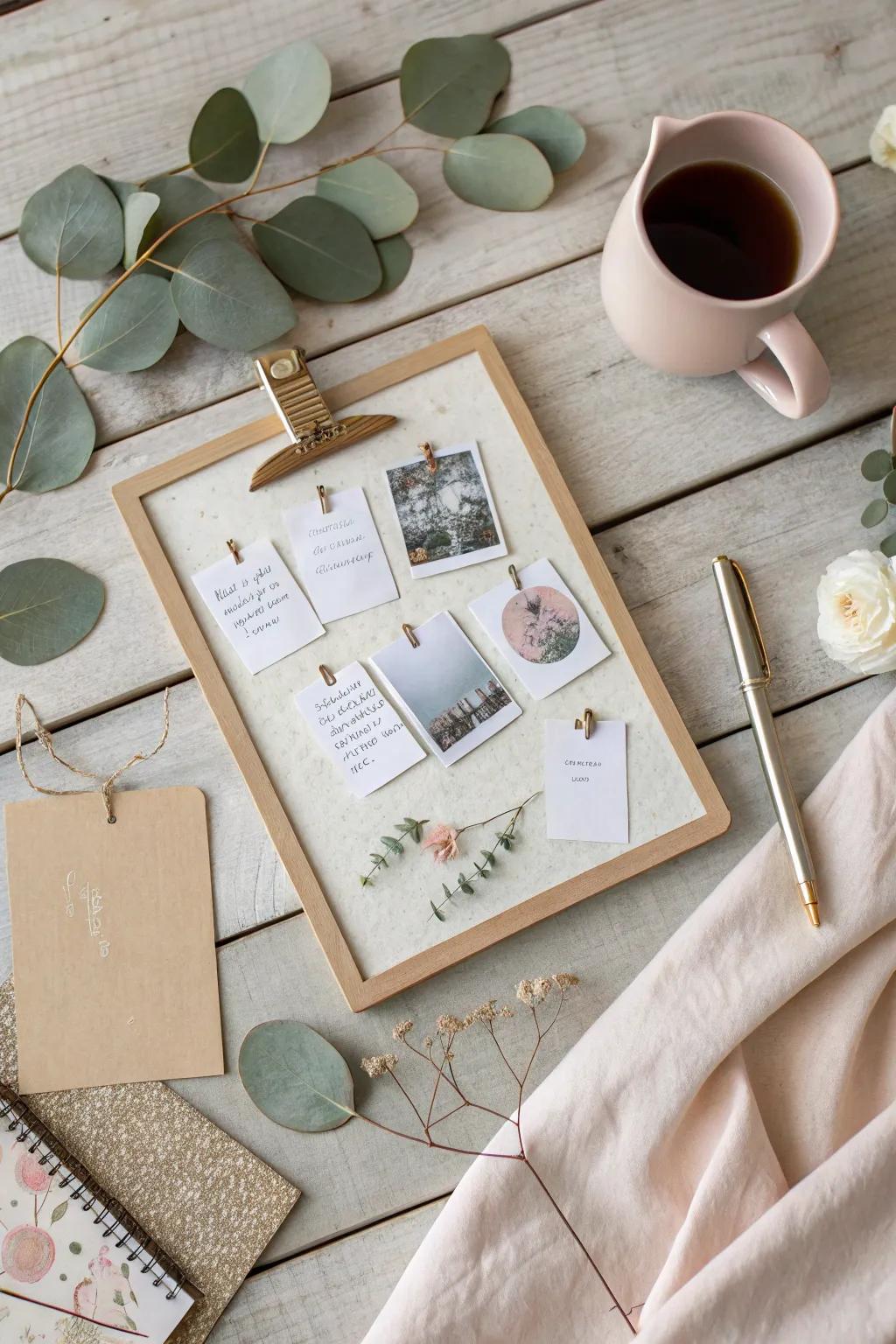Craft your dreams with a mini vision board; where simplicity meets inspiration.