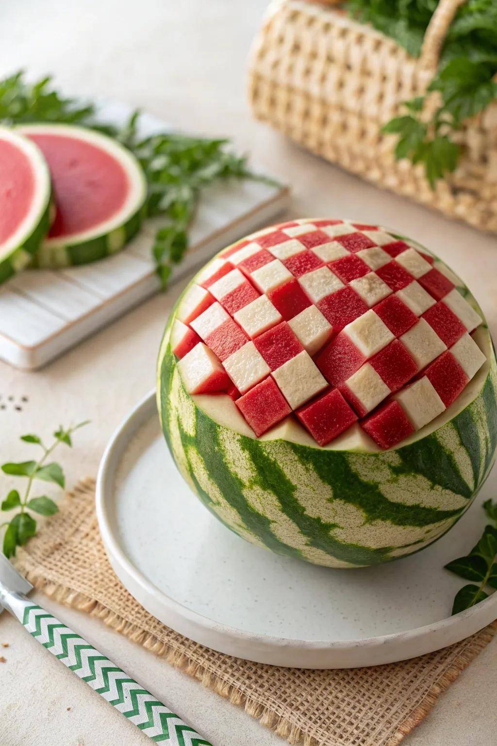 Checkerboard Charm: Elevate your gatherings with a touch of artistic simplicity.