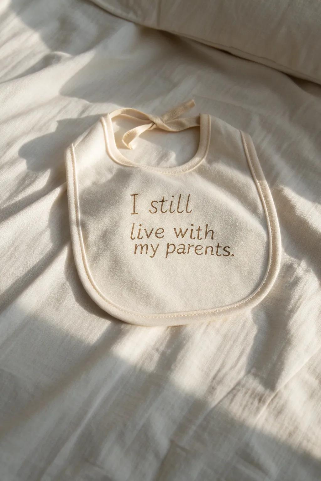 Add a touch of humor to your baby's style with this charmingly crafted bib. #ScandiBohoBaby