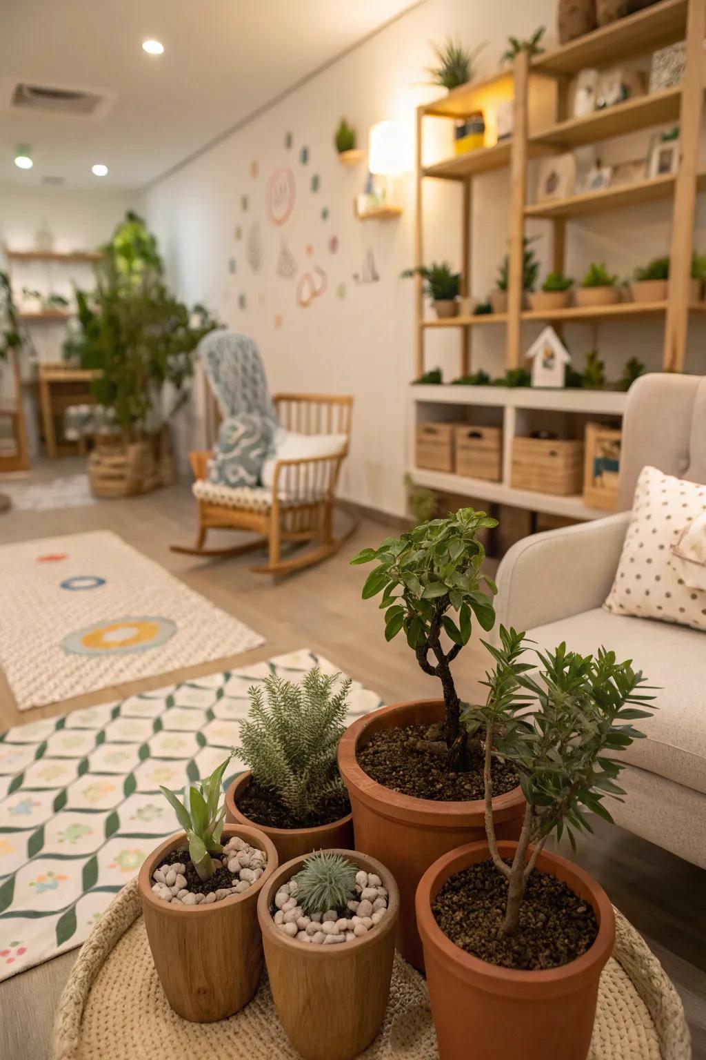 Nature-inspired elements add life and freshness.