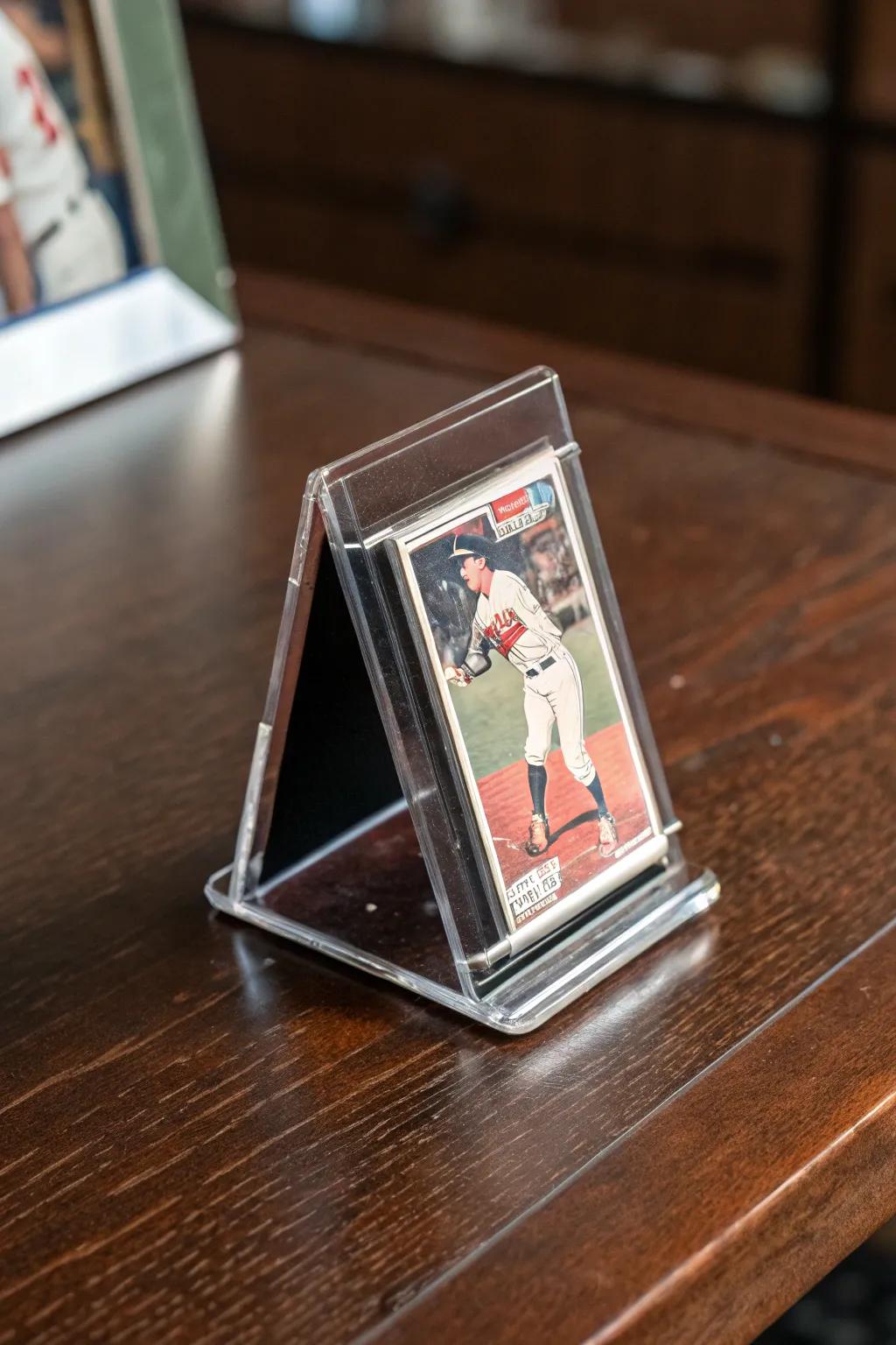 Preserve your prized baseball cards in style with elegant magnetic holders.