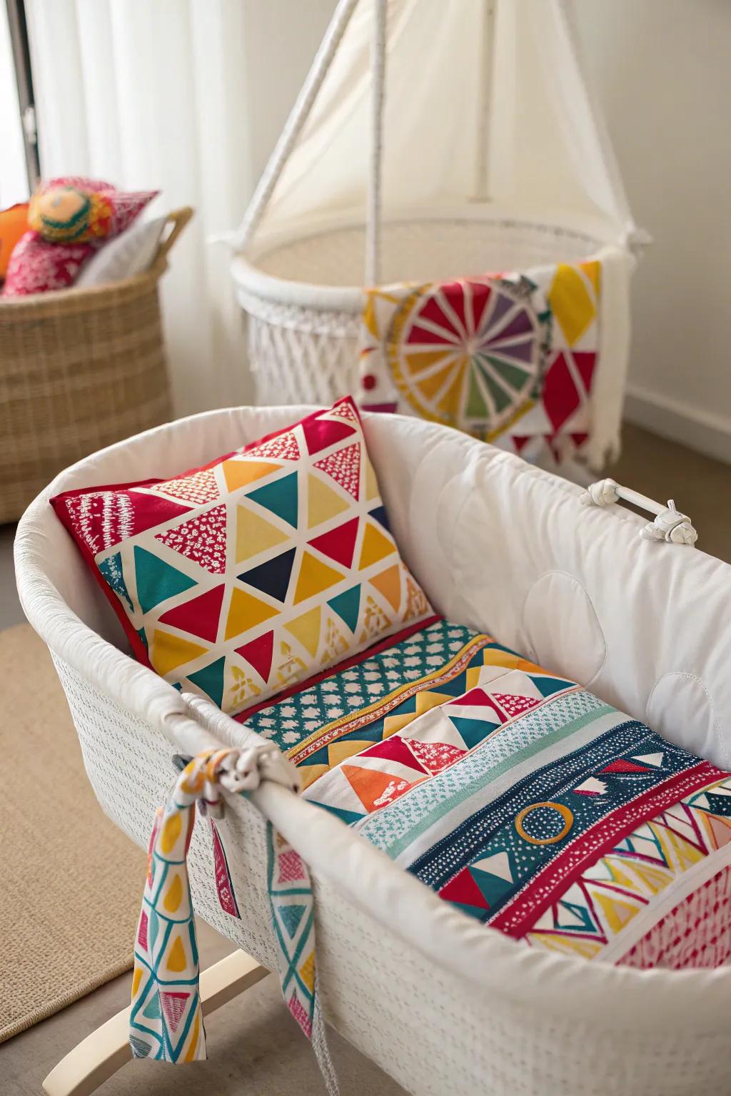 Geometric patterns for a modern nursery look.