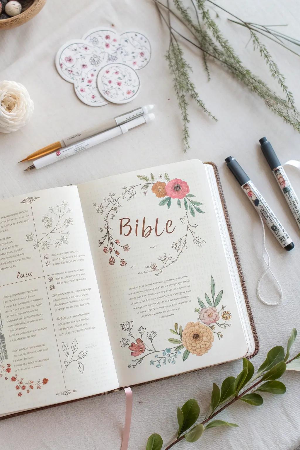 Embrace your faith with a touch of creativity in personalized Bible journals.