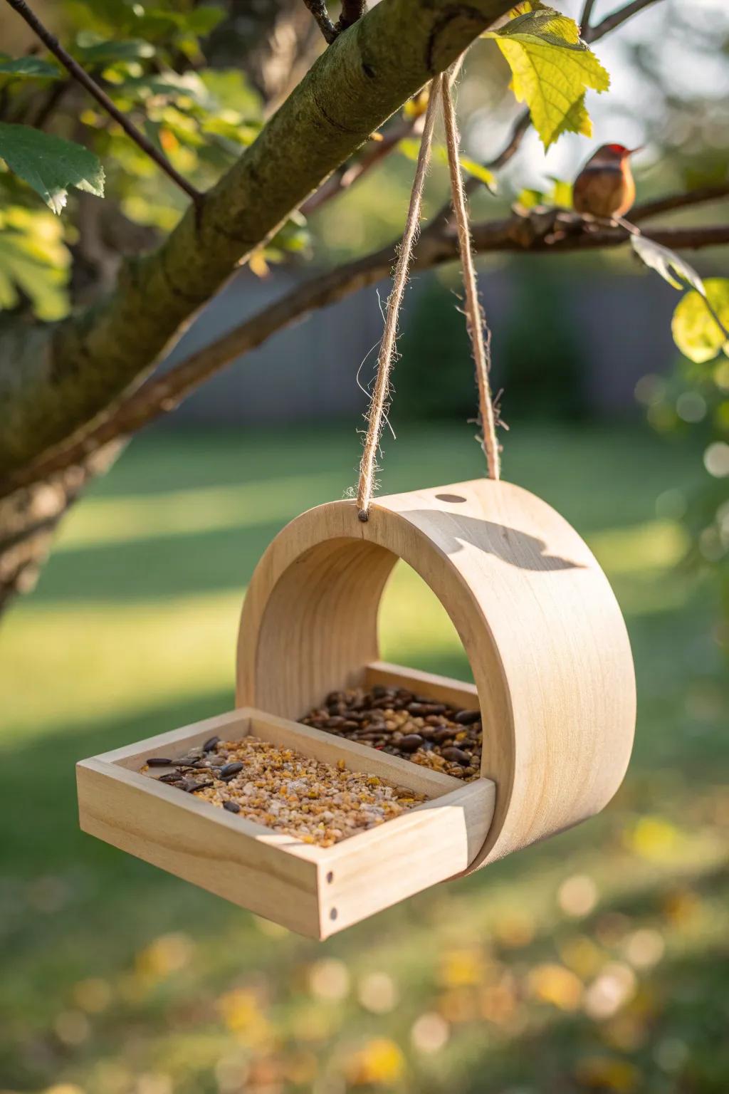 Invite nature's charm with a minimalist sunflower seed station, where simplicity meets natural elegance.