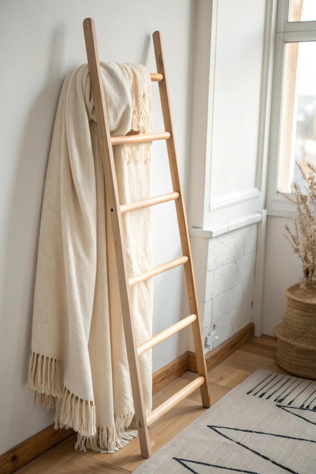 Elevate your space sustainably with this chic, eco-friendly blanket ladder.