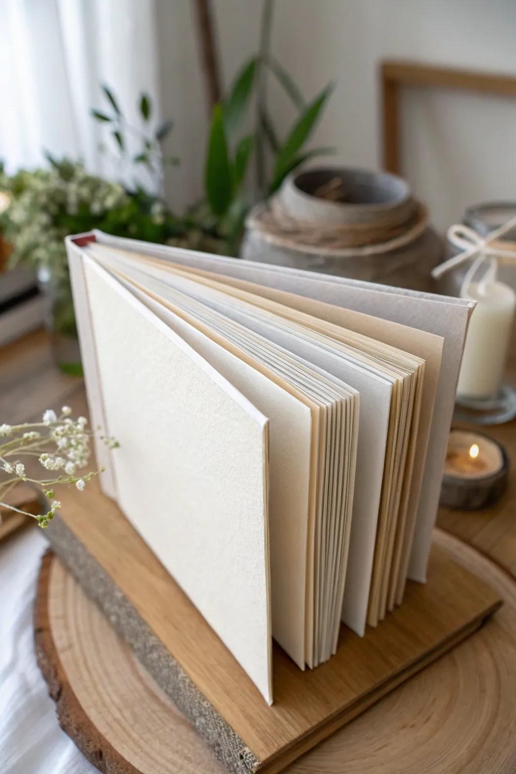 Discover the art of depth and simplicity with layered page booklets.