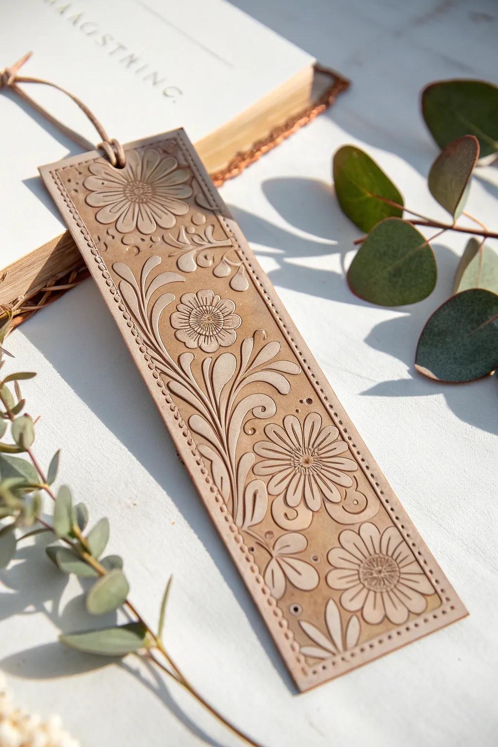 Experience the tactile beauty of embossed craftsmanship with this elegant, handmade bookmark.