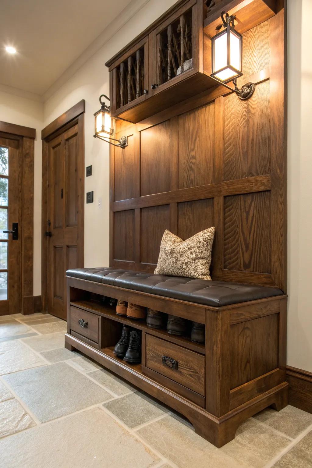 Elevate your entryway with a bench that combines style and storage effortlessly.