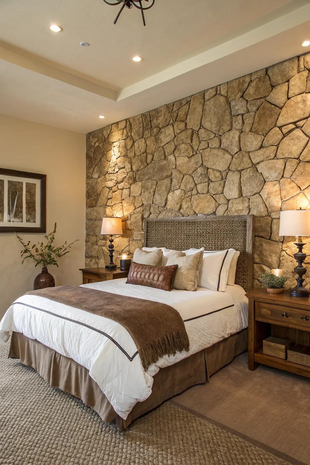 Stone walls add rustic charm and texture.