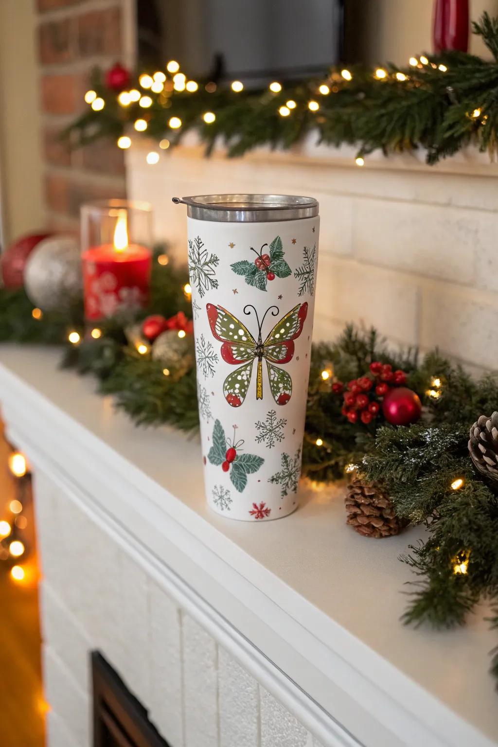 Get into the spirit with festive butterfly tumbler designs.