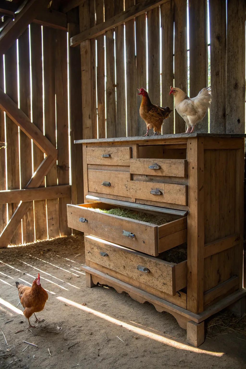From forgotten furniture to a cozy chicken haven – embrace creativity in your barn!
