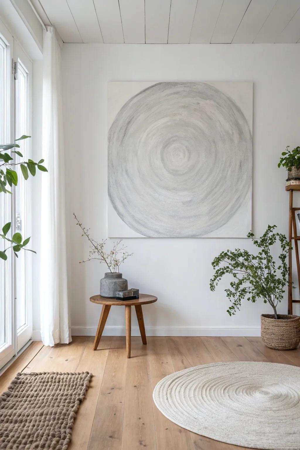 Embrace the elegance of simplicity with a monochrome circle masterpiece.