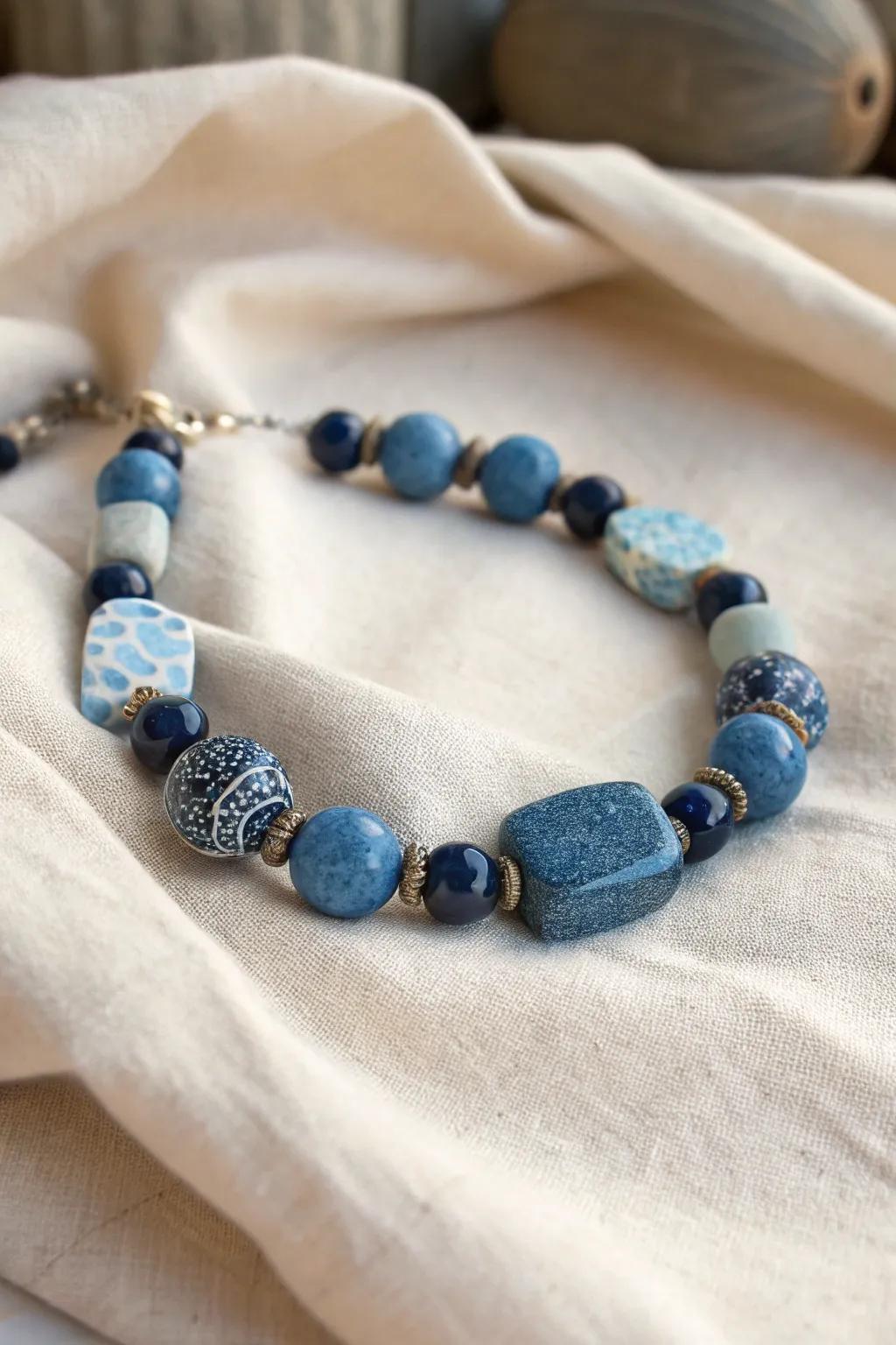 Adorn your wrist with a touch of artistry - the Blue Mosaic bracelet.