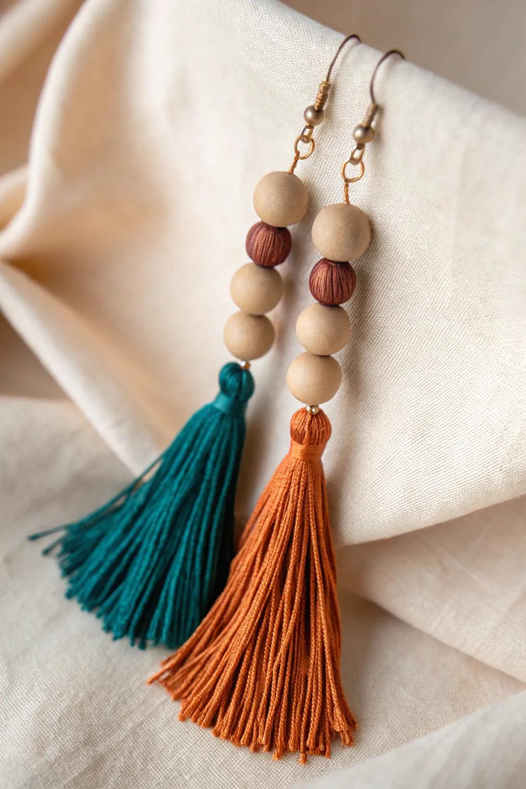 Elevate your style with these boho-inspired clay bead tassel earrings—a perfect blend of simplicity and statement!