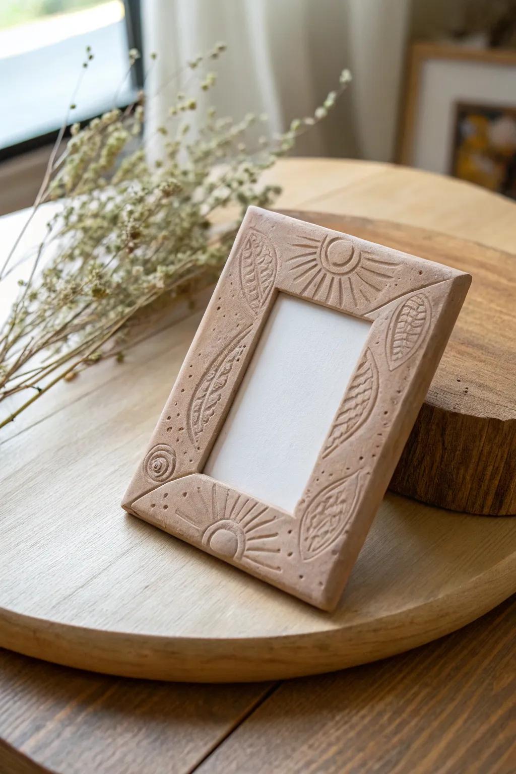 Embrace simplicity and craftsmanship with these elegant clay picture frames.