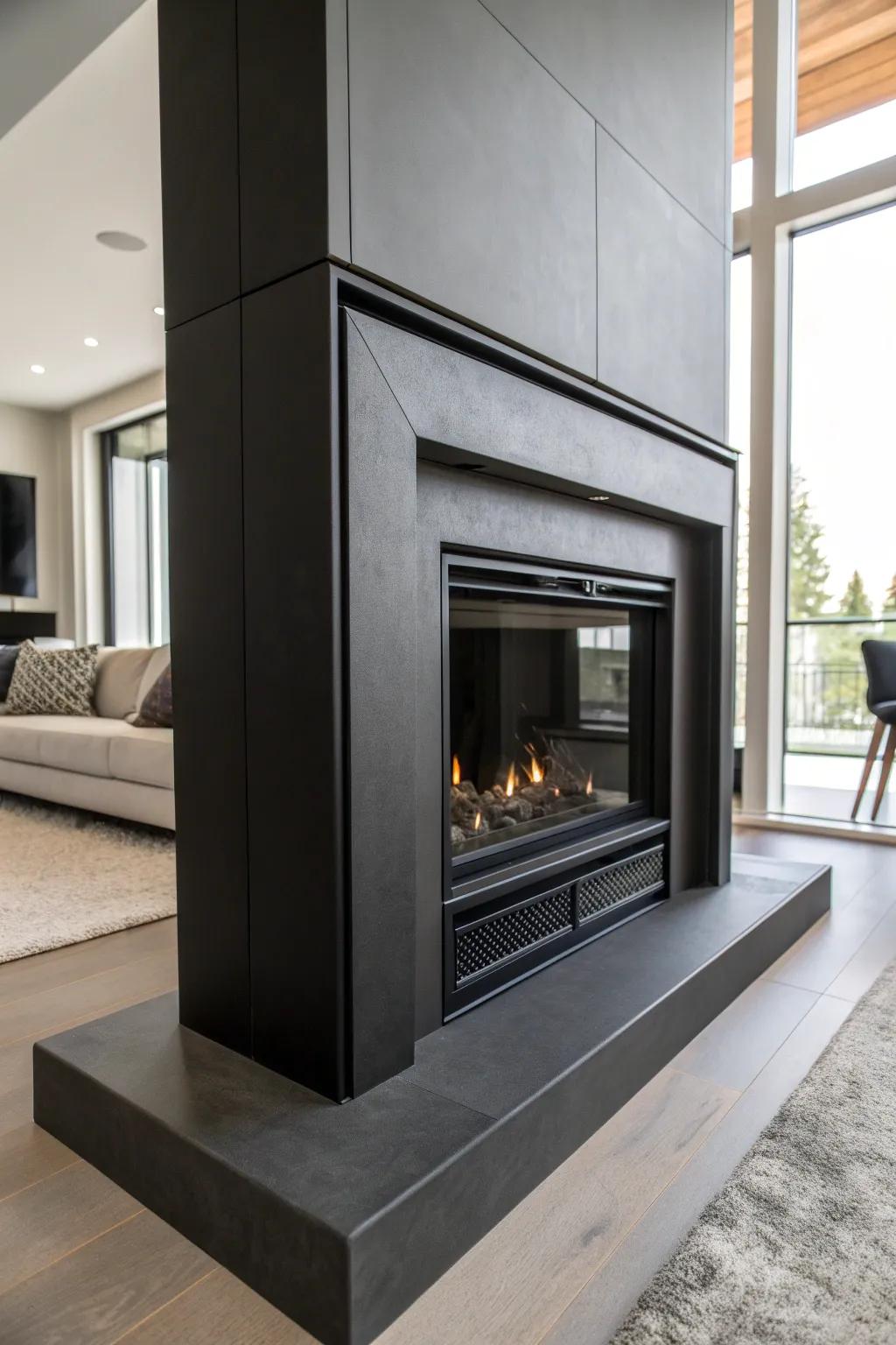 Transform your living space with a CNC-designed modern fireplace surround that exudes minimalist elegance.