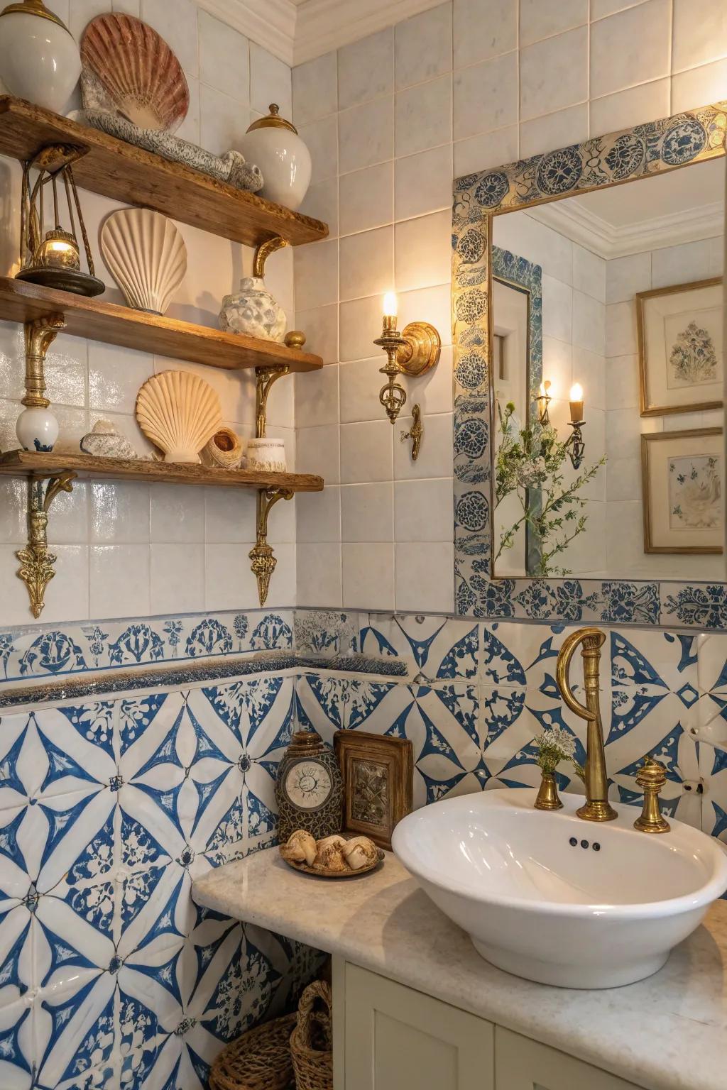 Vintage-inspired tiles add character and charm.