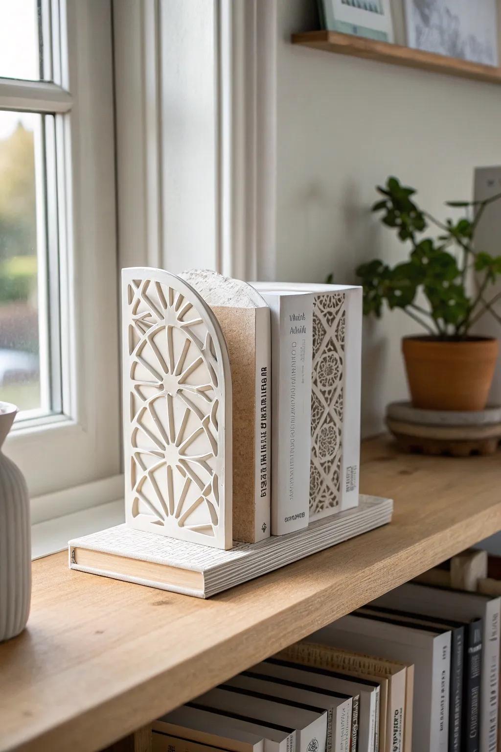 Elevate your bookshelf with these stunning 3D-printed bookends, where simplicity meets craftsmanship.