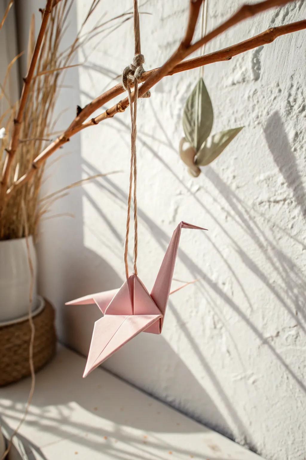 Add a touch of elegance to your space with handcrafted origami wall art.