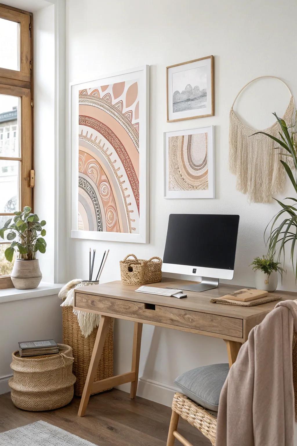 Transform your space with elegant digital art prints that blend Scandinavian minimalism with a Boho twist.