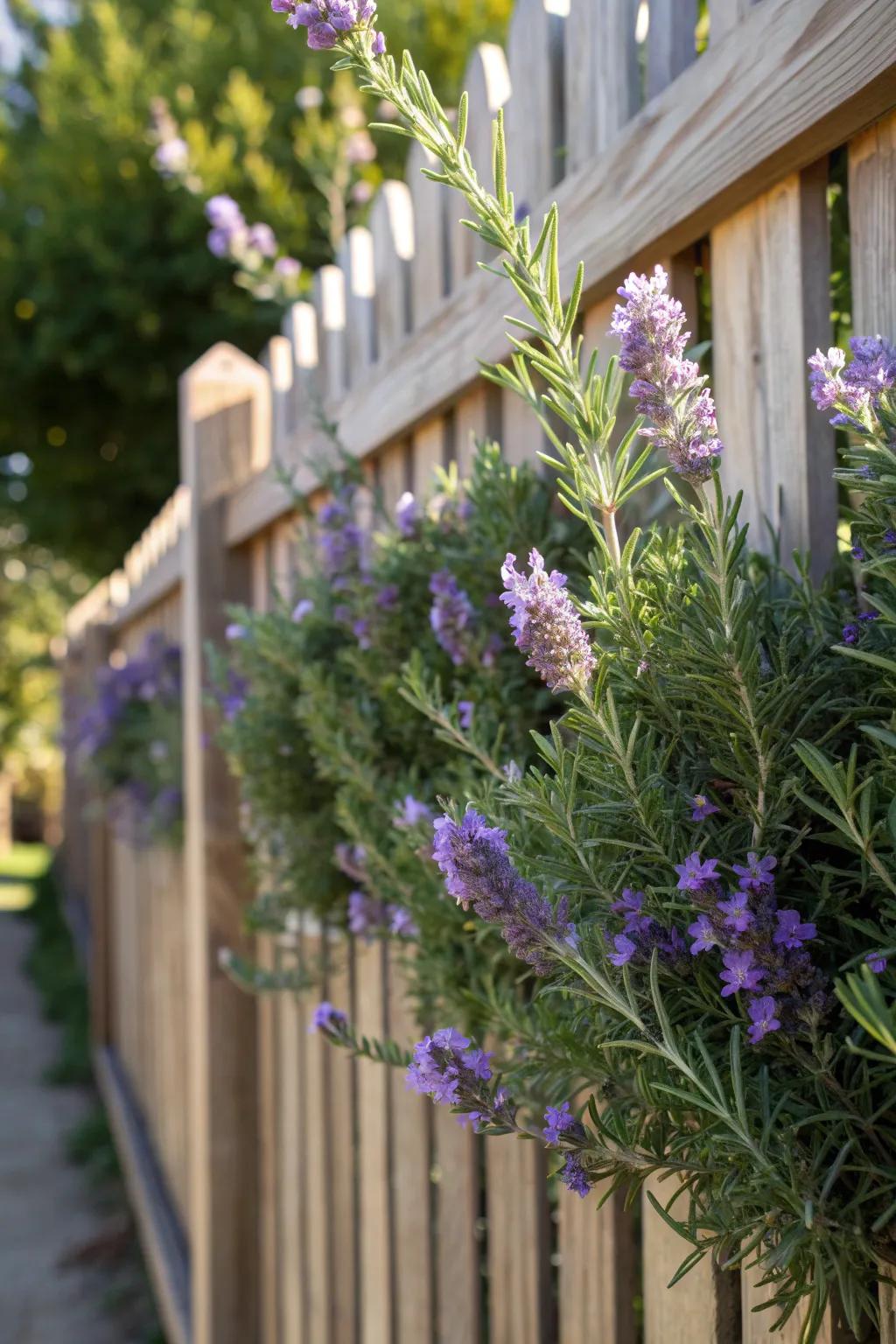 Elevate your garden with a natural deer deterrent: lavender and rosemary.