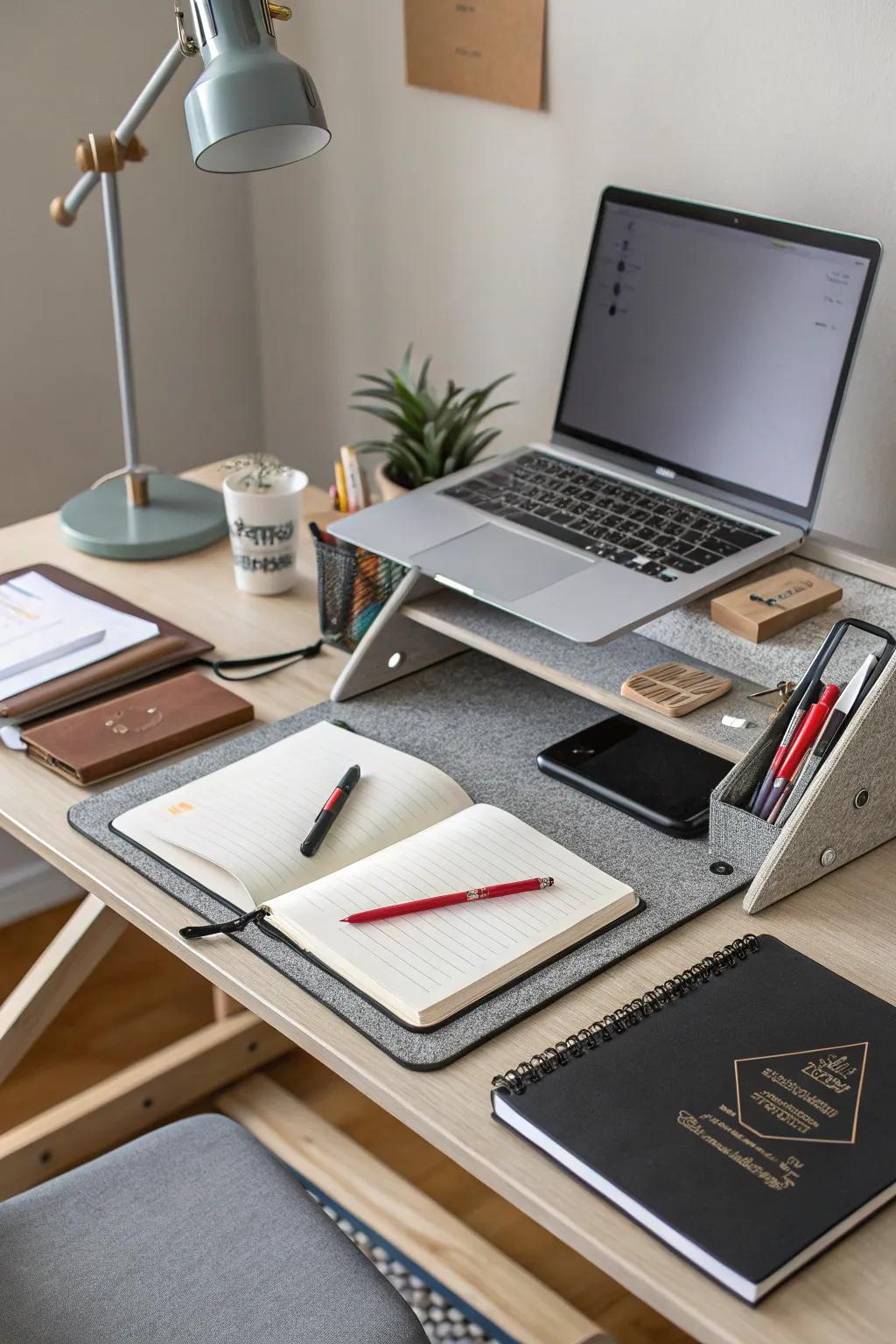 A flexible desk setup that adapts to your needs.