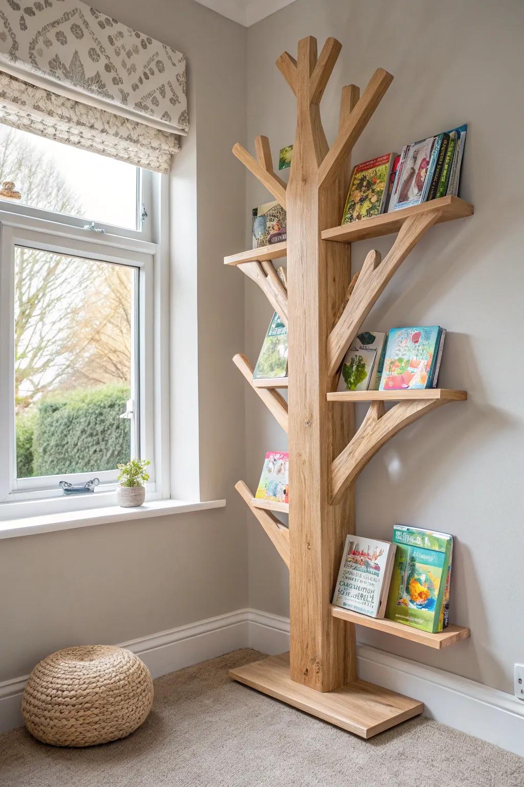 Bring a touch of whimsy and nature to your space with this charming tree bookshelf—perfect for little book lovers and the young at heart.