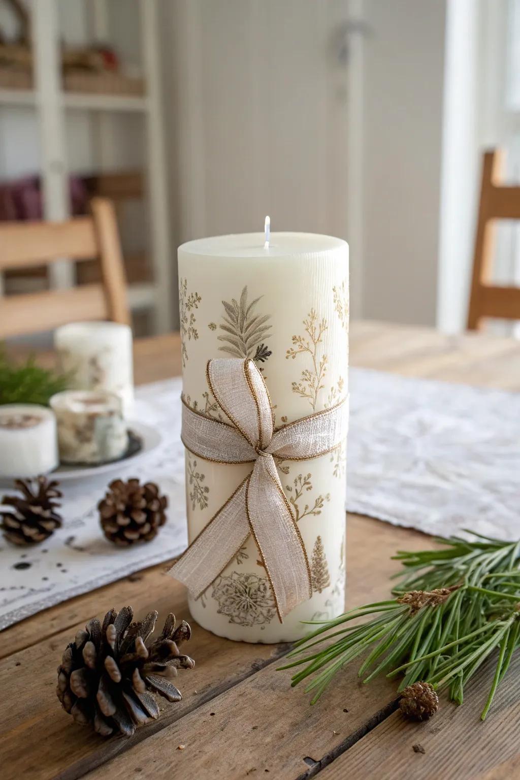 Add a touch of vintage charm to your holiday decor with these elegant DIY decoupage candles.