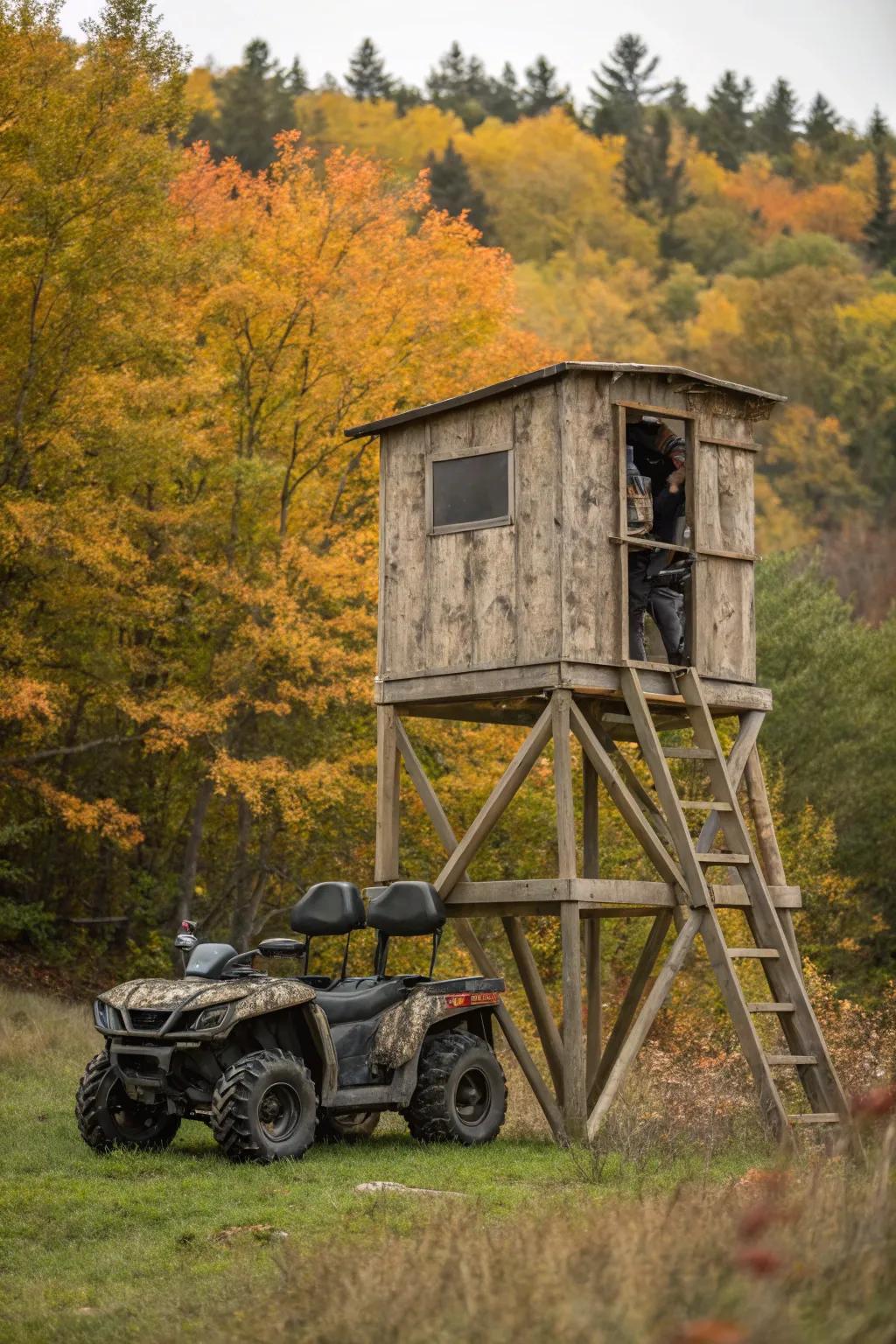 Take your hunting experience on the go with this portable, skid-mounted deer blind.
