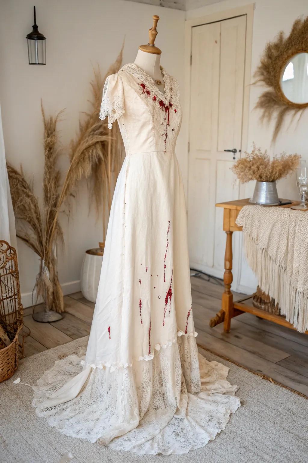 Elegance meets eerie: Embrace the haunting beauty of a zombie bride this Halloween.