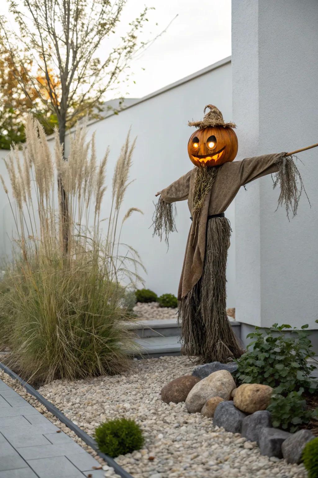 Guard your garden with a chic, spooky twist! This Boho-Scandi scarecrow is sure to enchant and intrigue.