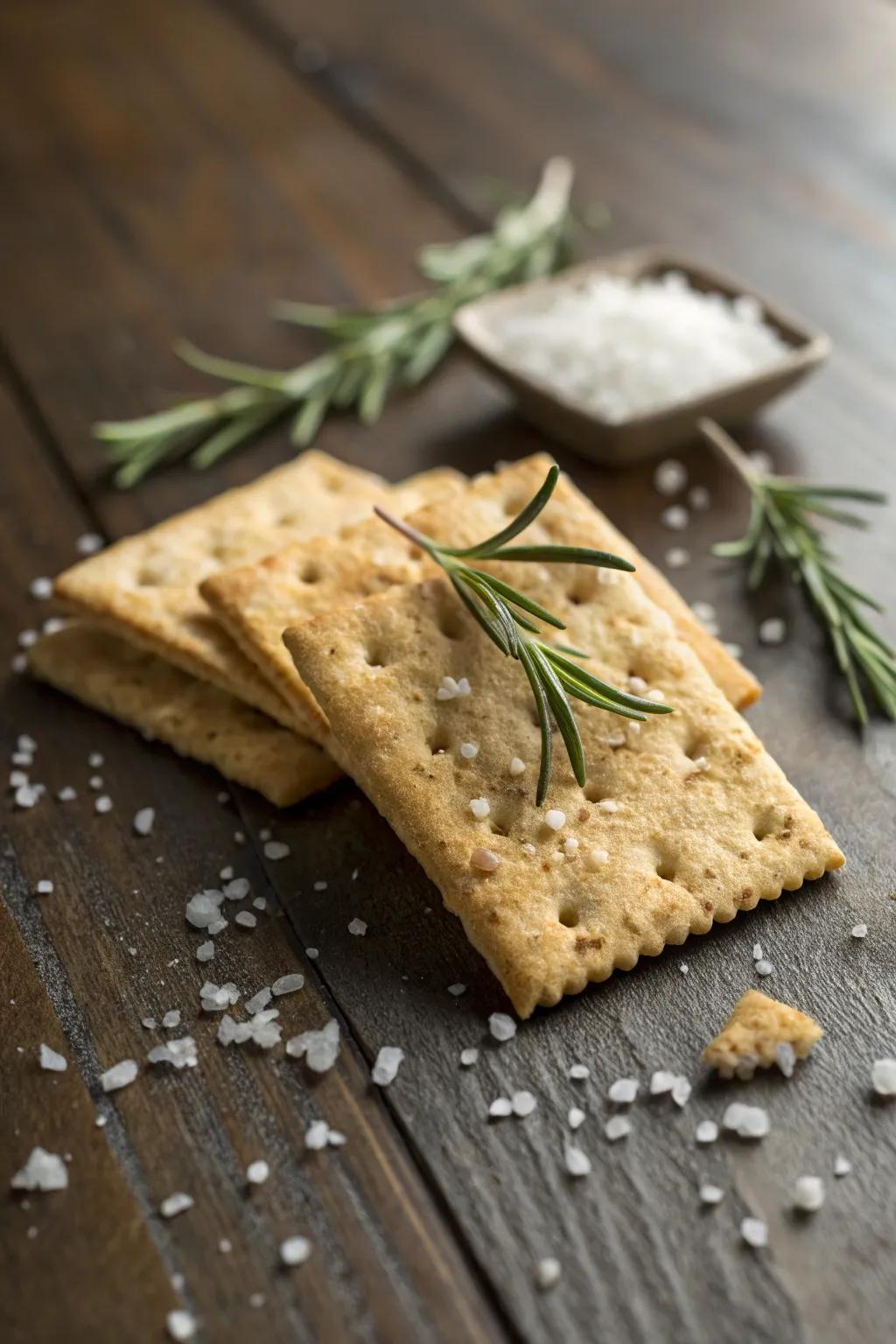 Indulge in the perfect crunch with these savory cheese crackers, your trail companion in taste.
