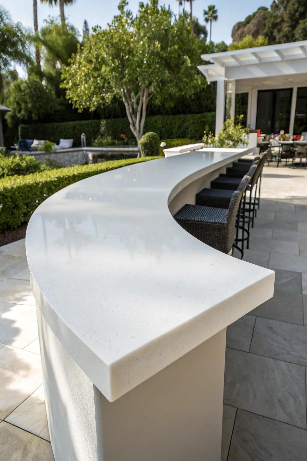 Elevate your outdoor space with the versatility and elegance of Corian countertops.