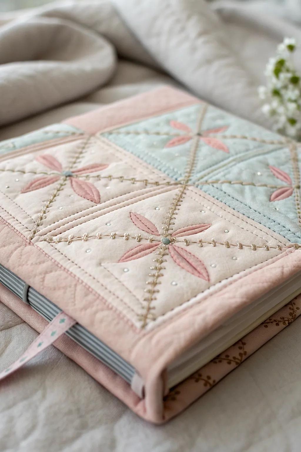 Embrace simplicity and craftsmanship with a quilted photo album cover, where cherished memories meet artisanal elegance.