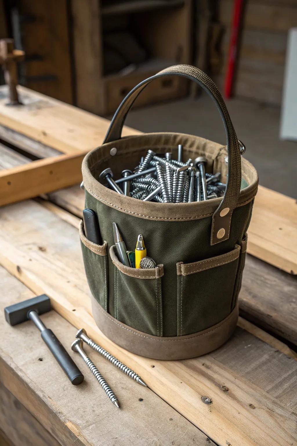 Stay organized and mobile with this DIY bucket organizer—perfect for all your screw storage needs.