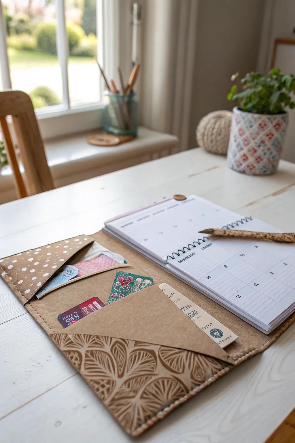 Organize your treasures with a touch of boho elegance in your DIY planner. 📅✨ #EnvelopePocket #PlannerLove