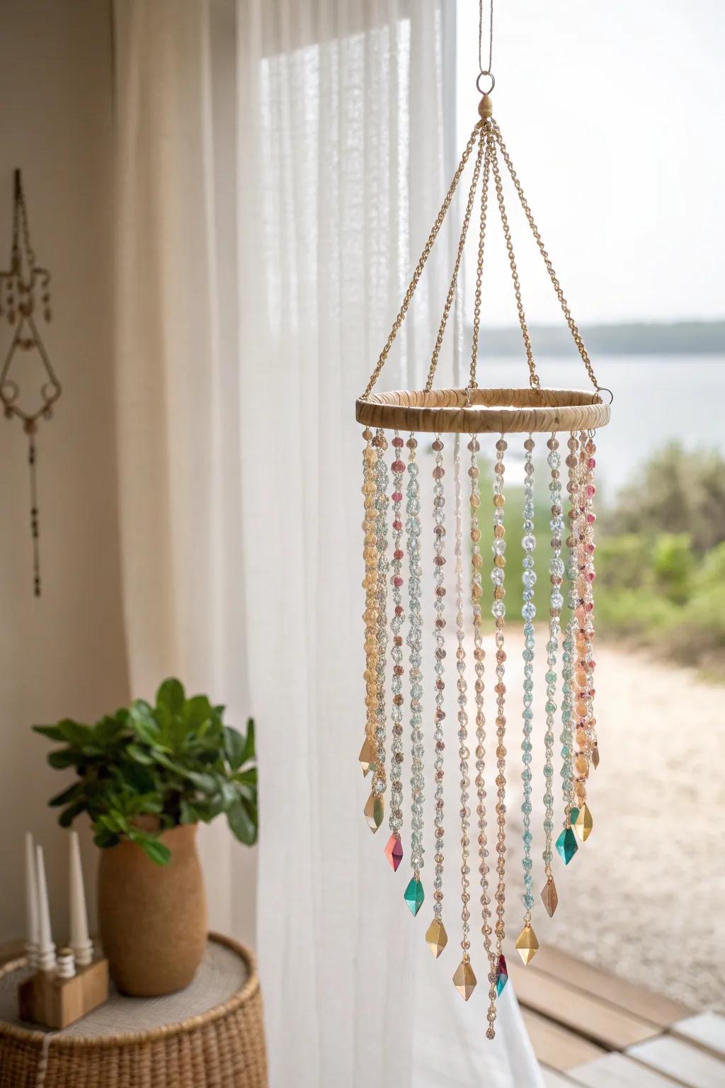 Discover the art of sound and beauty with these charming DIY chain wind chimes.