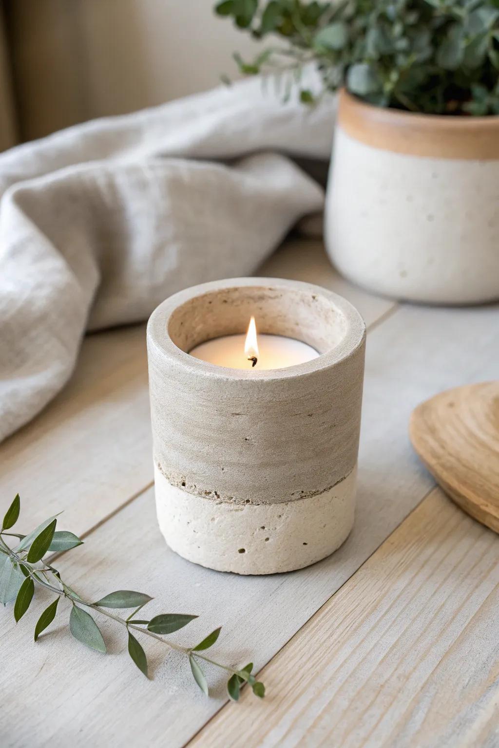 Craft your serenity with these minimalist clay candle holders—perfect for a cozy evening ambiance.