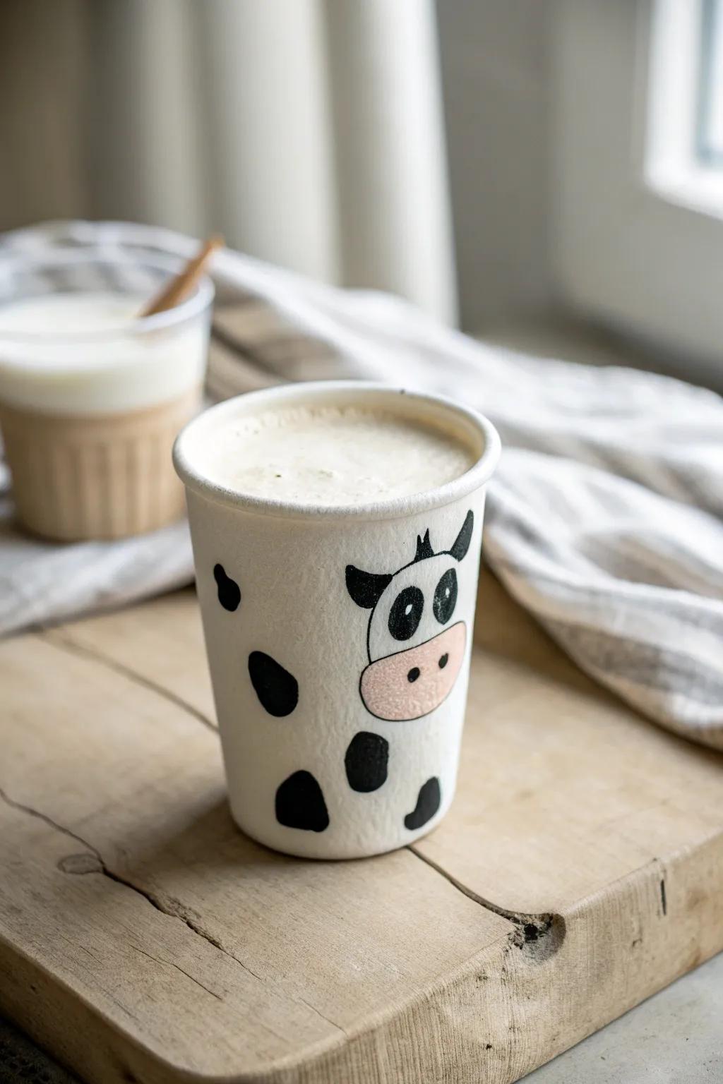 Craft your own little farm friend with this adorable foam cup cow—simplicity and charm in one!
