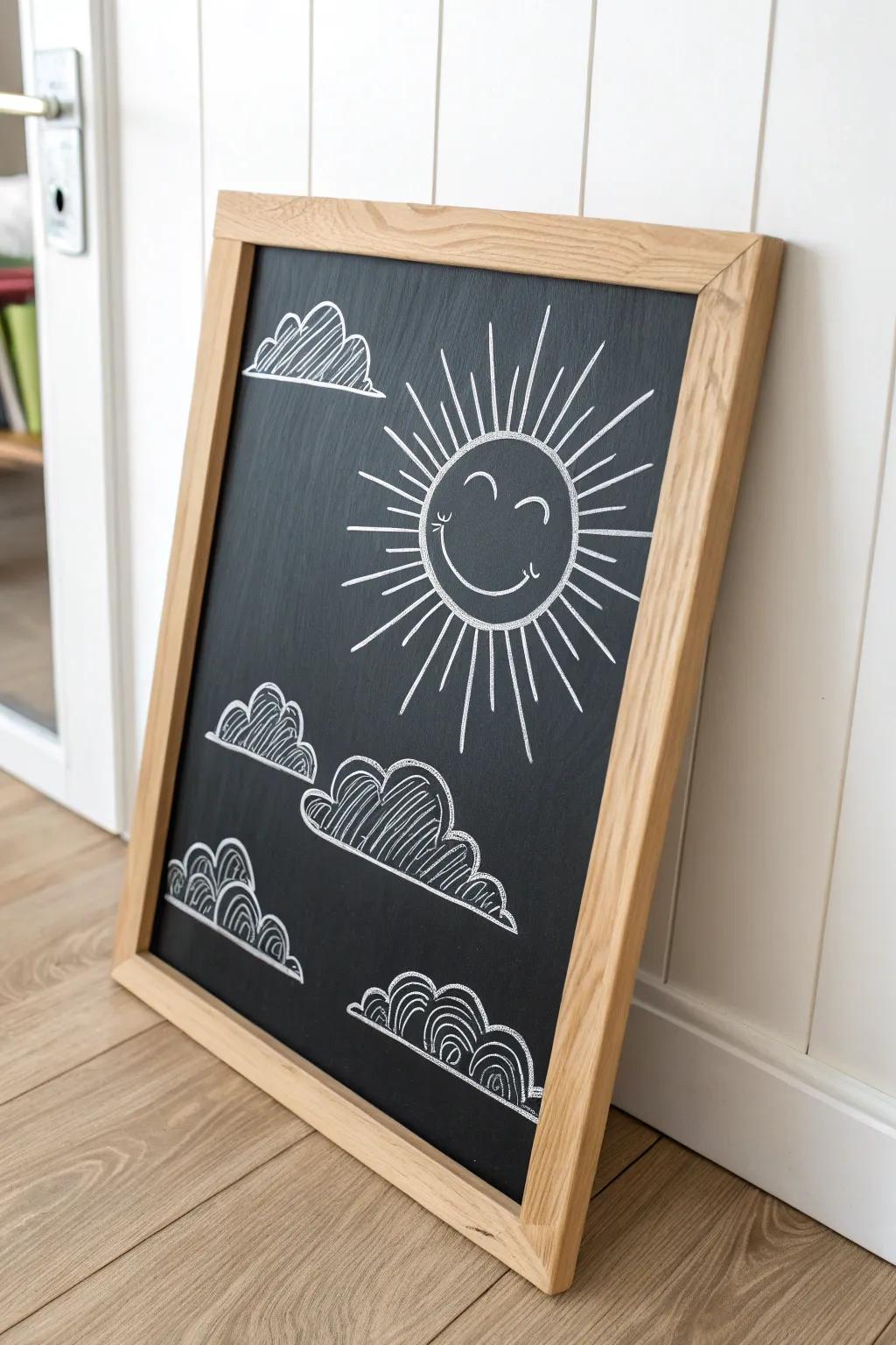 Bring sunshine into your space with this charming minimalist chalkboard art.
