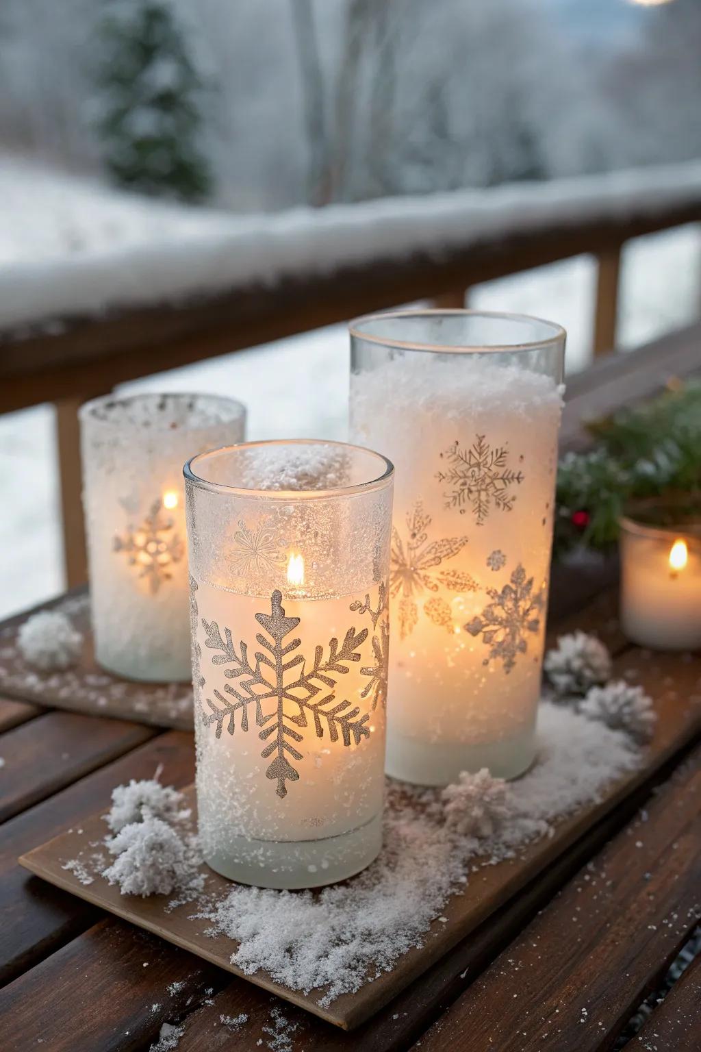Snowy textures bring a winter wonderland feel indoors.