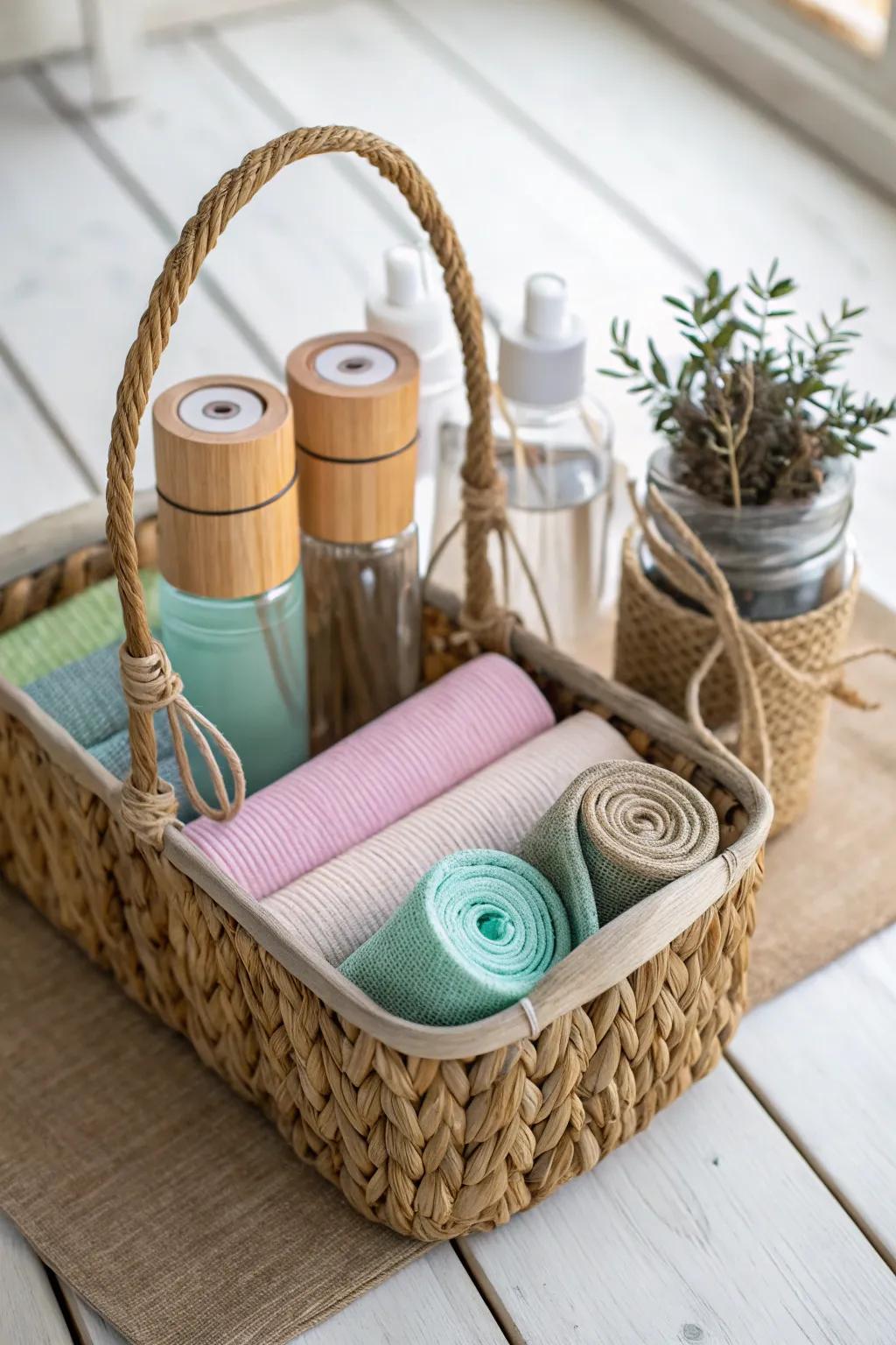 Elevate your family fitness journey with this elegant, minimalist gift basket—where wellness meets style!
